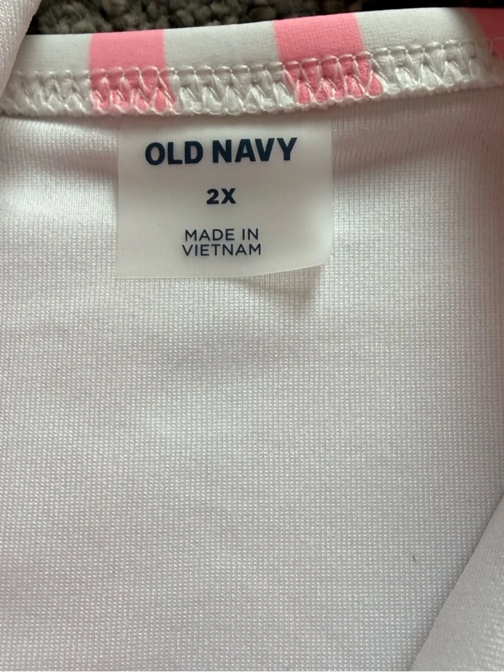 Old Navy Pink & White Striped Scoop One-Piece Swimsuit